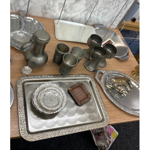 273 - Selection of assorted metalware includes goblets etc