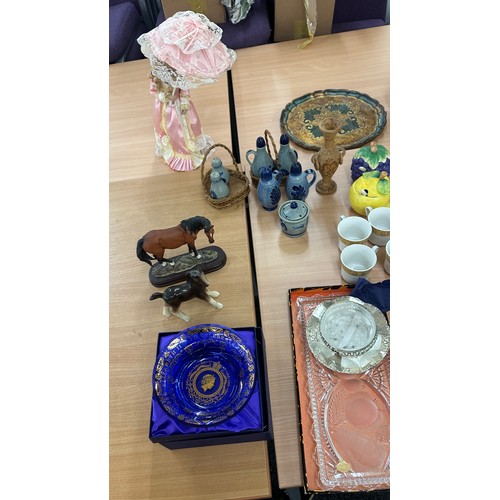 130 - Selection of miscellaneous includes vases, horse figures etc