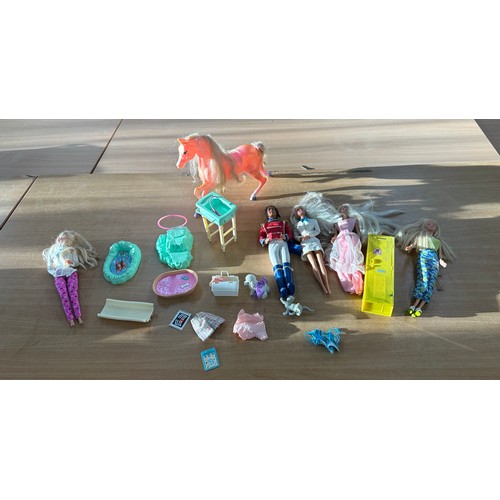 128 - Large selection of vintage and later barbies and accessories