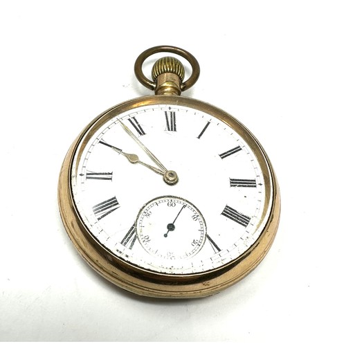 401 - WALTHAM Rolled Gold Open Face Gents Pocket Watch Hand-wind Working