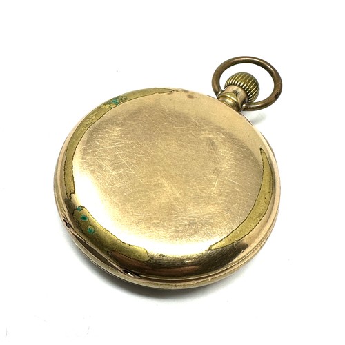 401 - WALTHAM Rolled Gold Open Face Gents Pocket Watch Hand-wind Working