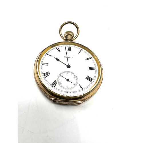 402 - ELGIN Rolled Gold Open Face Gents Pocket Watch Hand-wind Working