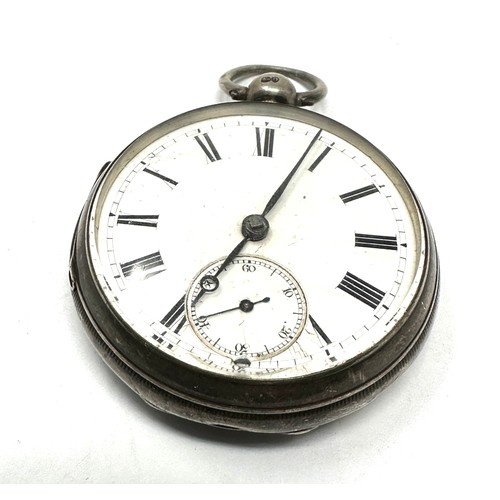 407 - STERLING SILVER Gents Vintage Open Face Pocket Watch Key-wind Working