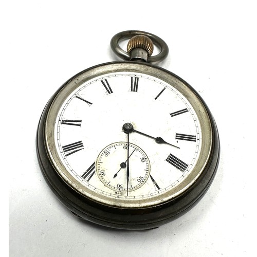 403 - STERLING SILVER Gents Vintage Open Face Pocket Watch Hand-wind Working