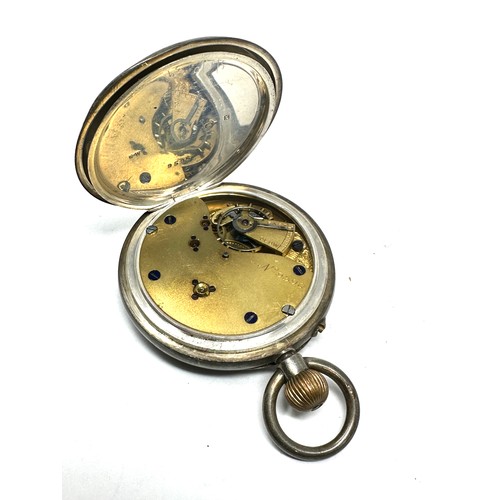 403 - STERLING SILVER Gents Vintage Open Face Pocket Watch Hand-wind Working