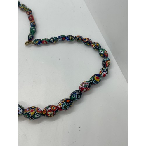 463 - Vintage Murano glass millefiori bead necklaces x2