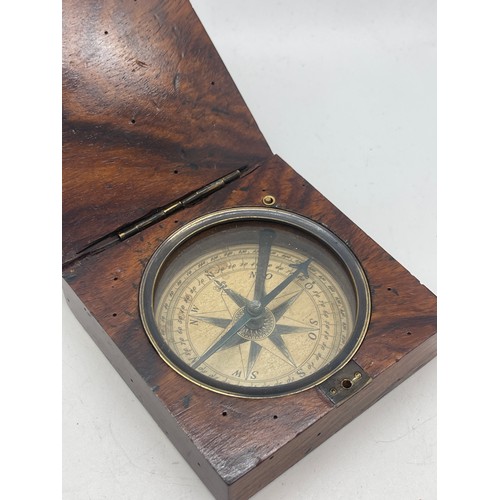 584 - Antique 19th century mahogany compass