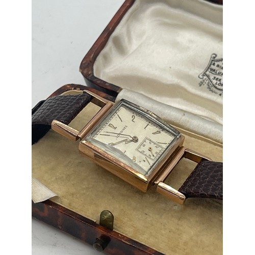 579 - Vintage mechanical Longines gold plated wrist watch ( unisex ) winds up and ticks, no warranty given