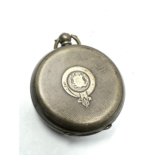 405 - STERLING SILVER Gents Vintage Open Face Pocket Watch Key-wind Working