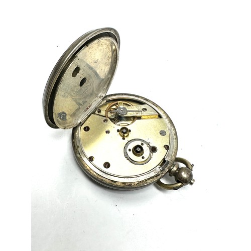 405 - STERLING SILVER Gents Vintage Open Face Pocket Watch Key-wind Working