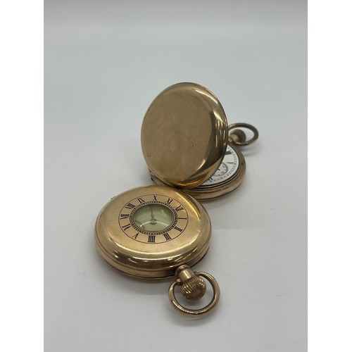 570 - Two gold plated pocket watches, both untested