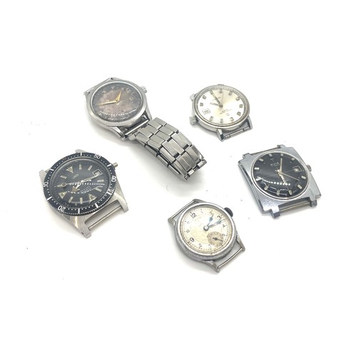 551 - Vintage gents wristwatches to include Uno divers watch, Favre Leuba sea chief and others