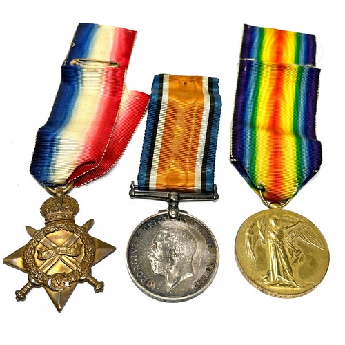 374 - WW.1 1914-15 Star Trio & Original Ribbons Named. M2-033390 Pte T.P. Powell A.S.C