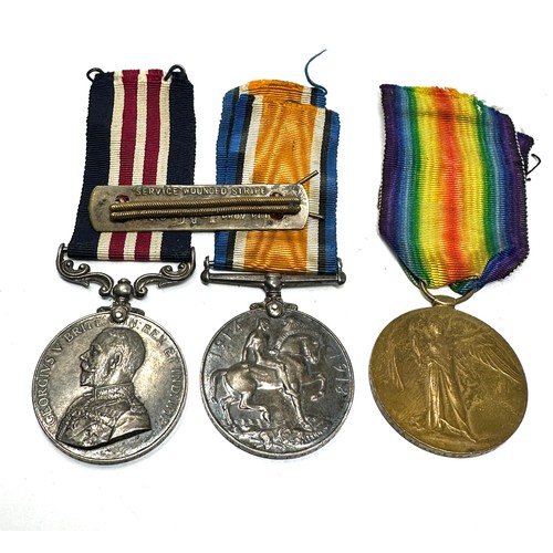 375 - WW.1 Military Medal - M.M & Pair & Wound Stripe. Named. G. 21416 Pte. A.C.J. Lee the queens .r