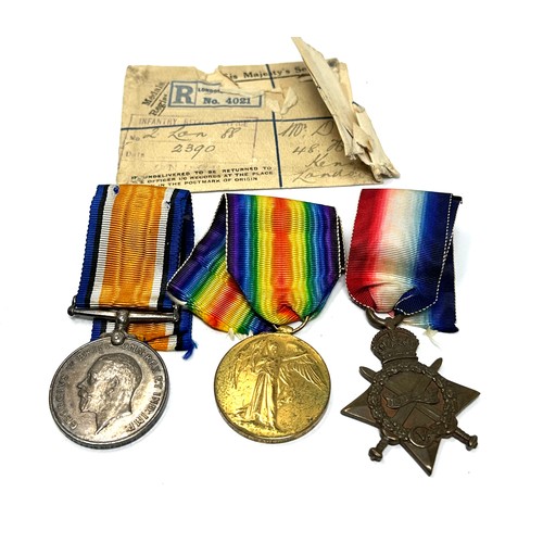 366 - WW.1 1914-15 Star Trio. & Original Ribbons Named. 93512 Dvr. J. Radford. R.F.A