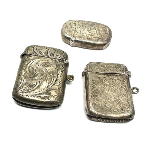 50 - 3 x .925 sterling vesta / match cases