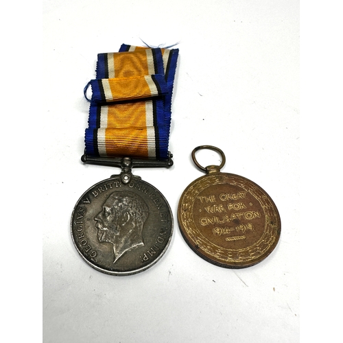 357 - WW1 medal pair to 119848 pte t.a.gray notts & derby