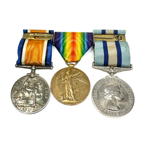 358 - Royal observer corps medal & ww1 medal pair To b.z.7771 h.w westley ord r.n.v.r the 150observer corp... 