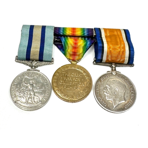 358 - Royal observer corps medal & ww1 medal pair To b.z.7771 h.w westley ord r.n.v.r the 150observer corp... 