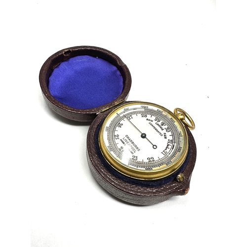 364 - Antique Boxed Chadburns Ltd Liverpool Pocket Barometer