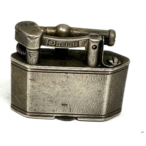 434 - Rare antique Dunhill lift arm silver hallmarked lighter Marked Dunhill reg’d design No. 737418. meas... 