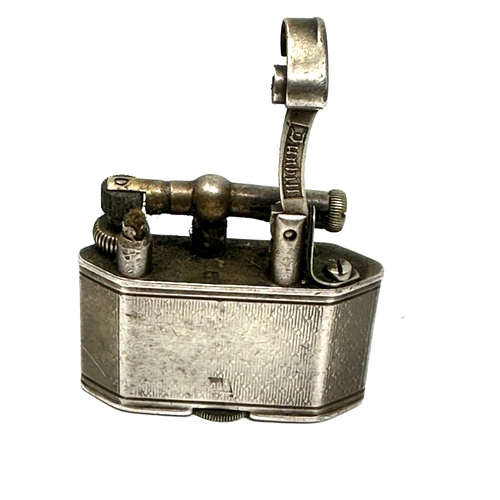 434 - Rare antique Dunhill lift arm silver hallmarked lighter Marked Dunhill reg’d design No. 737418. meas... 