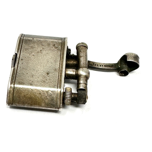 434 - Rare antique Dunhill lift arm silver hallmarked lighter Marked Dunhill reg’d design No. 737418. meas... 