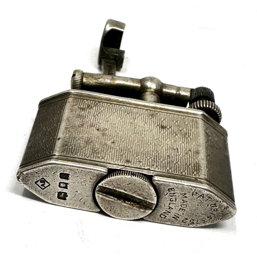 434 - Rare antique Dunhill lift arm silver hallmarked lighter Marked Dunhill reg’d design No. 737418. meas... 