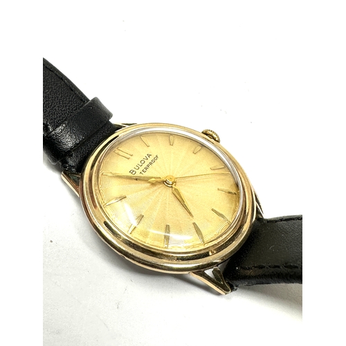 410 - Vintage Gents Bulova waterproof wristwatch the watch is ticking