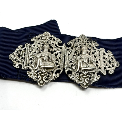 56 - Indian / asian silver nurses buckle & belt