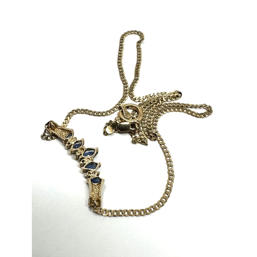 86 - 9ct gold sapphire & diamond pendant weight 5g