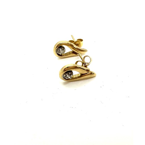 443 - 9ct gold and diamond earrings