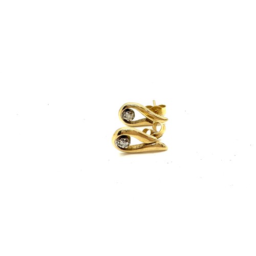 443 - 9ct gold and diamond earrings