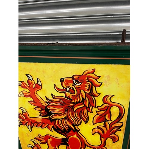 318A - Large wall hanging double sided advertising Red Lion pub sign, measures approximately 48 inches by 3... 