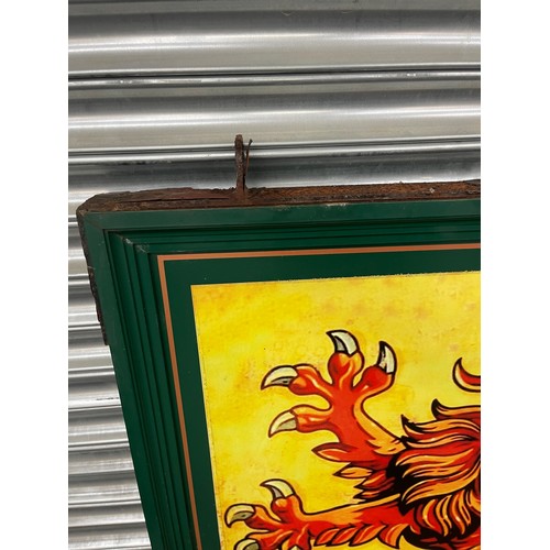 318A - Large wall hanging double sided advertising Red Lion pub sign, measures approximately 48 inches by 3... 