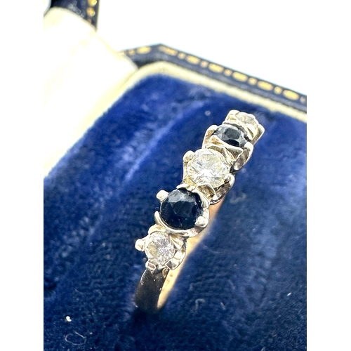 102 - 9ct gold sapphire & diamond ring weight 2g