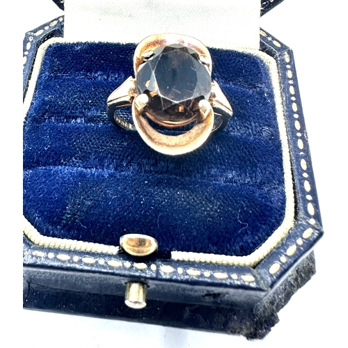 106 - 9ct gold smoky quartz ring weight 4.4g