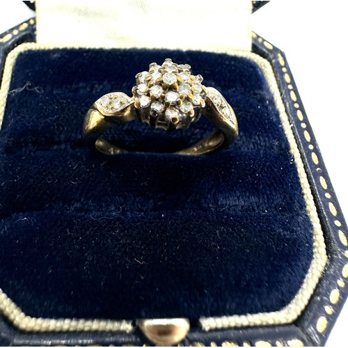 199 - 9ct gold diamond cluster ring (2.8g)