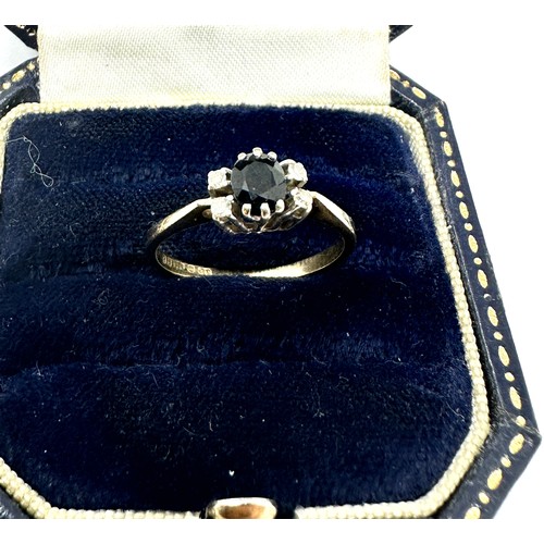 185 - 9ct gold sapphire & diamond ring (1.5g)