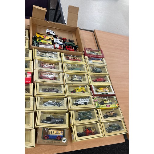 266 - Selection of vintage car toys to include Die cast metal Bugatti type 59 1934, Burago, Mercedes Benz ... 