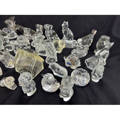 179 - Large selection of small solid glass animals figures / ornaments to include crystal sevres etc