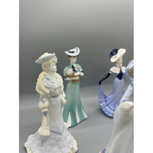 584 - Set of 6 coalport lady figures includes Lady Grace, Lady Helen, Lady May, Lady florence, height 6 in... 