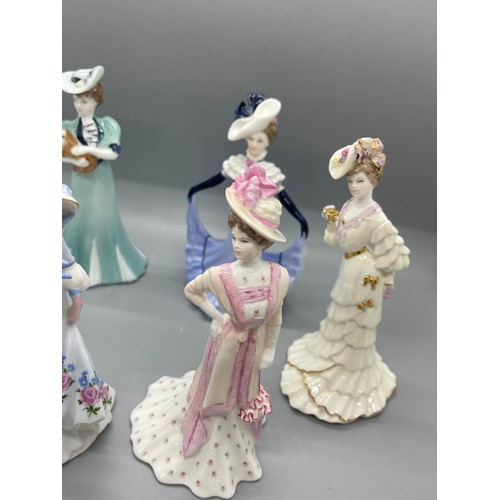 584 - Set of 6 coalport lady figures includes Lady Grace, Lady Helen, Lady May, Lady florence, height 6 in... 