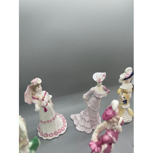 587 - Set of 6 coalport lady figures includes Lady Eliza, Lady Beatrice, Lady Clara, Lady Lydia, height 6 ... 