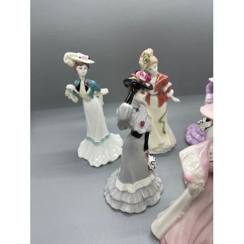 614 - Set of 6 coalport lady figures includes Lady Sarah, Lady Emily, Lady Rose, Lady Louise, height 6 inc... 