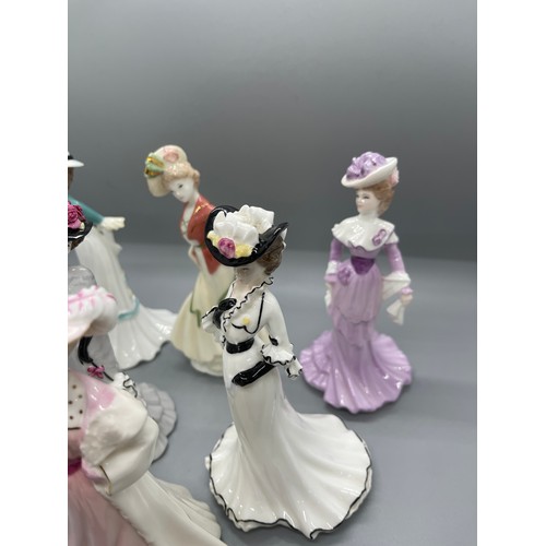 614 - Set of 6 coalport lady figures includes Lady Sarah, Lady Emily, Lady Rose, Lady Louise, height 6 inc... 