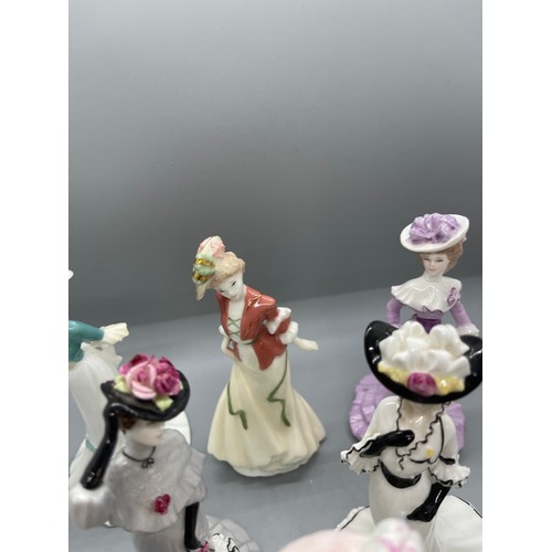 614 - Set of 6 coalport lady figures includes Lady Sarah, Lady Emily, Lady Rose, Lady Louise, height 6 inc... 