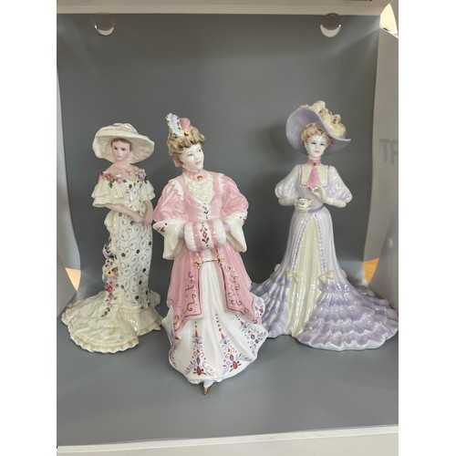 593 - 3 Coalport lady figures includes Lady Christabel, High Society, Lady Harriet height of tallest 10 in... 