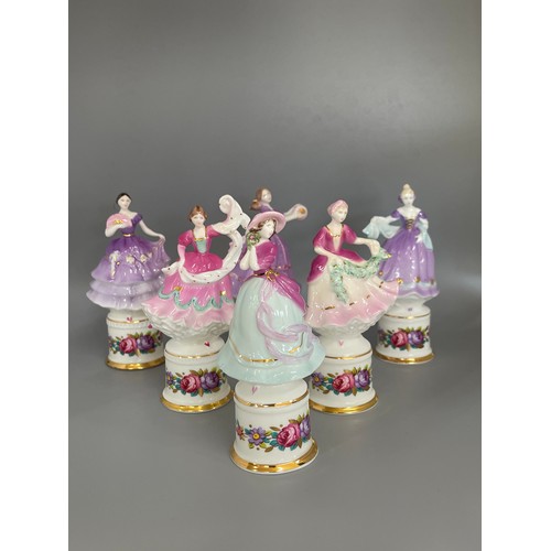 610 - Selection of Coalport miniature lady dancing figures includes serenade, Allegra etc height 4.5 inche... 