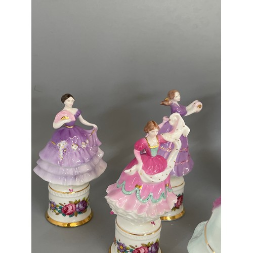 610 - Selection of Coalport miniature lady dancing figures includes serenade, Allegra etc height 4.5 inche... 